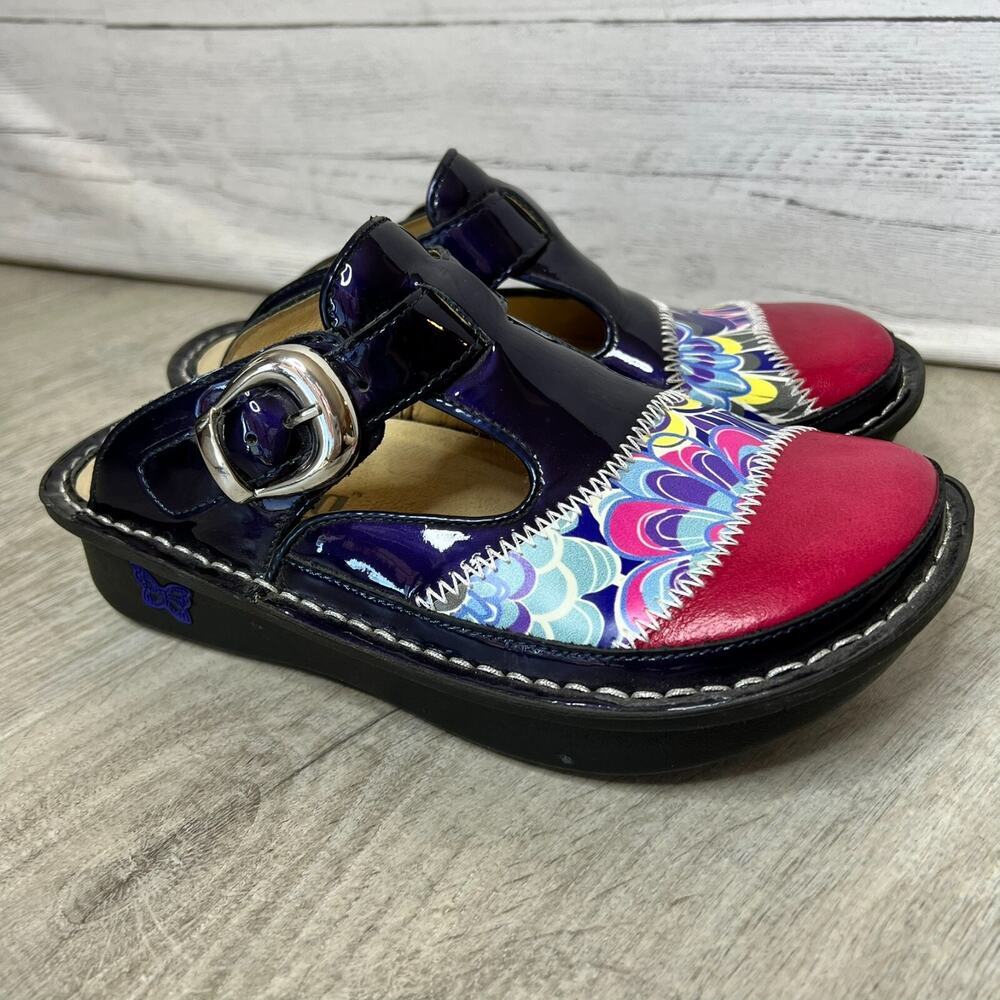 Alegria Shoes Womens Size 4.5 / 35 Classicdigo Zig Zag Clog Style Nursing
